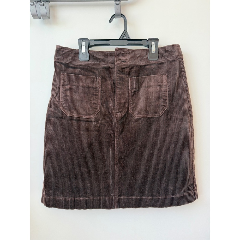 Loft Womens Brown Corduroy Mini Skirt Size 4 A-Line Patch Pocket